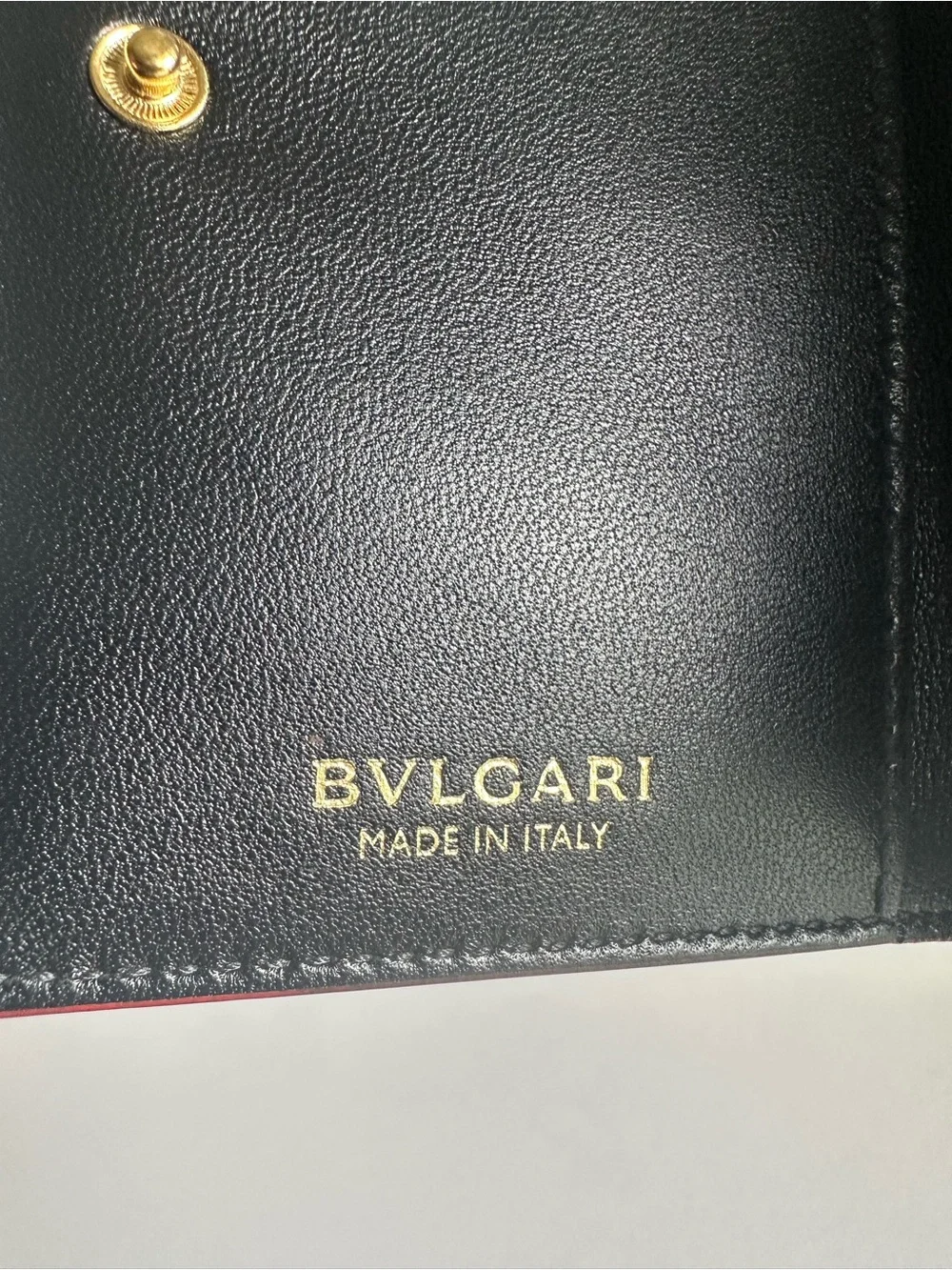BVLGARI Serpenti Forever Ruby Red Patent Leather Card Holder Wallet – Like New